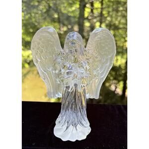 Beautiful Vintage Glass Praying Angel of Peace Christmas Ornament Figure -C1